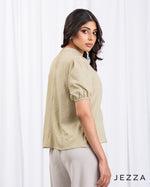 Load image into Gallery viewer, Textured Chic: Popcorn Fabric Formal Crop Top 64841