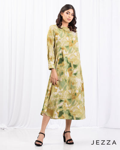 Printed Polyester Midi Top 65501