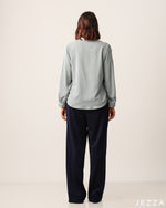 Load image into Gallery viewer, Long Sleeve Shirt Top With Decorative Button Placket 52942