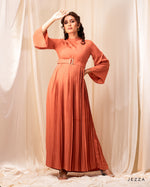 Load image into Gallery viewer, Elegant Pleated Polyester Dress 52813