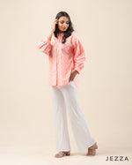 Load image into Gallery viewer, Effortless Poise: Mandarin Collar Drop-Shoulder Top 71521