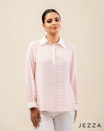 Load image into Gallery viewer, Classic Ease: Half-Placket Shirt Blouse 64951