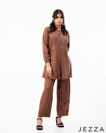 Load image into Gallery viewer, Glimmer Duo: Polyester-Lurex Top and Pant Set 72611