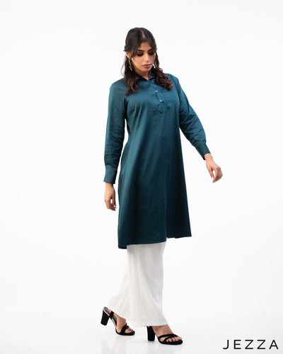 Classic Charm: Poly-Cotton Knee-Length Top 66711