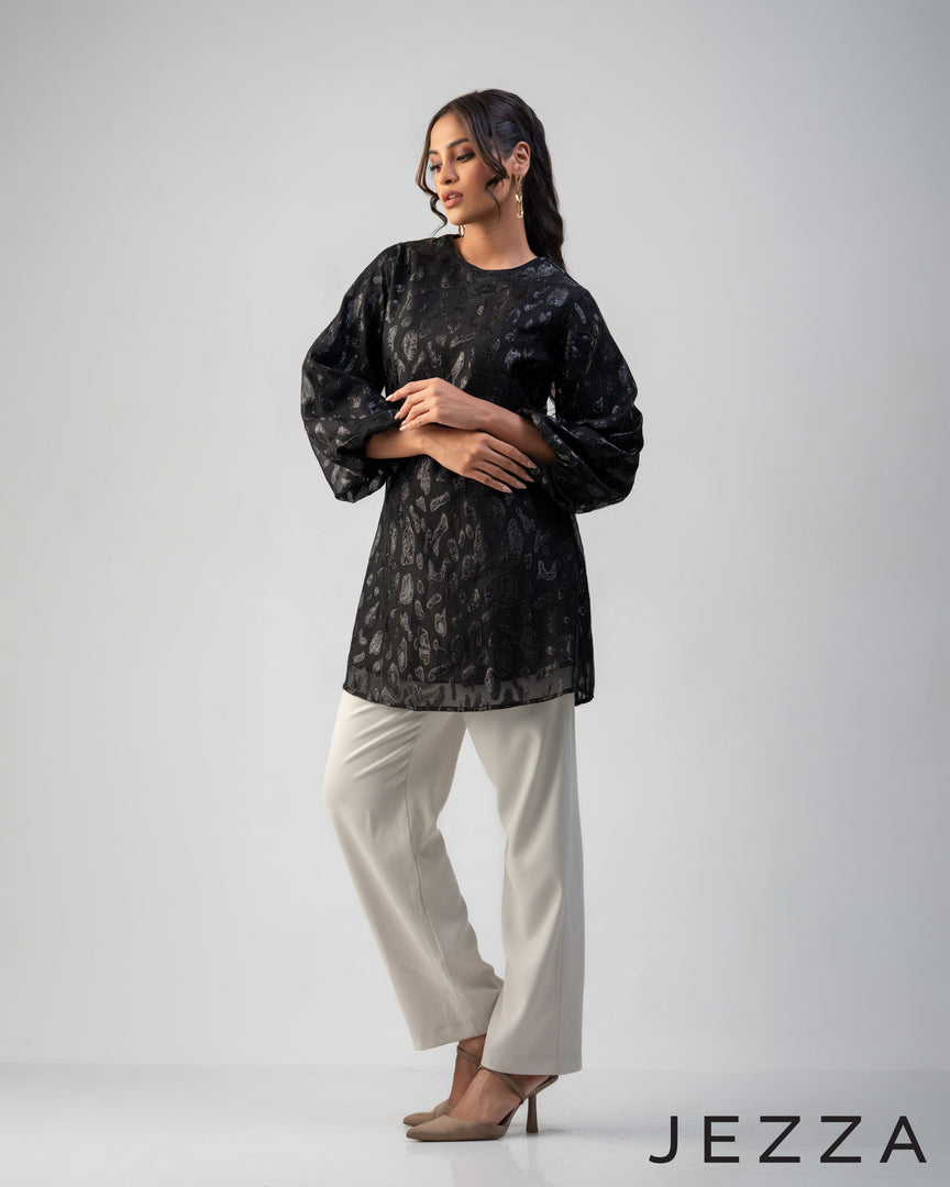 Grace Whisper: Brocade Chiffon Top 75631