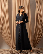 Load image into Gallery viewer, Timeless Essential: Black Twill A-Line Dress 76751