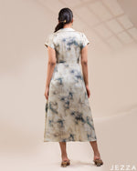Load image into Gallery viewer, Artful Flow: The Essential Tie-Dye Satin Midi Dress 76821
