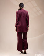 Load image into Gallery viewer, Radiant Ease: The Raspberry Satin Top &amp; Pant Set 66571