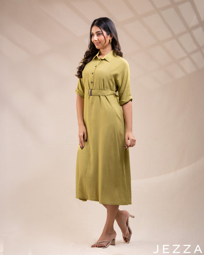 Sunlit Calm: The Essential Linen Midi Dress 72382