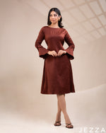 Load image into Gallery viewer, Refined Flow: The Regular-Fit Below Knee-Length Dress-Top 75851