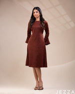 Load image into Gallery viewer, Refined Flow: The Regular-Fit Below Knee-Length Dress-Top 75851