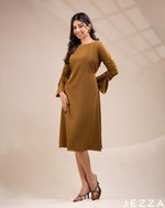 Load image into Gallery viewer, Refined Flow: The Regular-Fit Below Knee-Length Dress-Top 77291