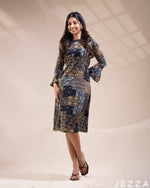 Load image into Gallery viewer, Refined Flow: The Regular-Fit Below Knee-Length Dress-Top 77001