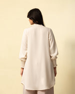Load image into Gallery viewer, Refined Charm: Cream Knee-Length Top 76242