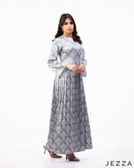 Load image into Gallery viewer, Elegant Flow: Satin Pleated Ankle-Length Dress 64031