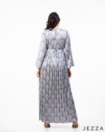 Load image into Gallery viewer, Elegant Flow: Satin Pleated Ankle-Length Dress 64031