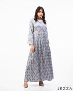 Load image into Gallery viewer, Elegant Flow: Satin Pleated Ankle-Length Dress 64031