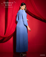 Load image into Gallery viewer, Chiffon Cowl Neck Pleated Dress 56913