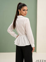 Load image into Gallery viewer, Fresh Canvas: White Slub Polycotton Hip Top 82282