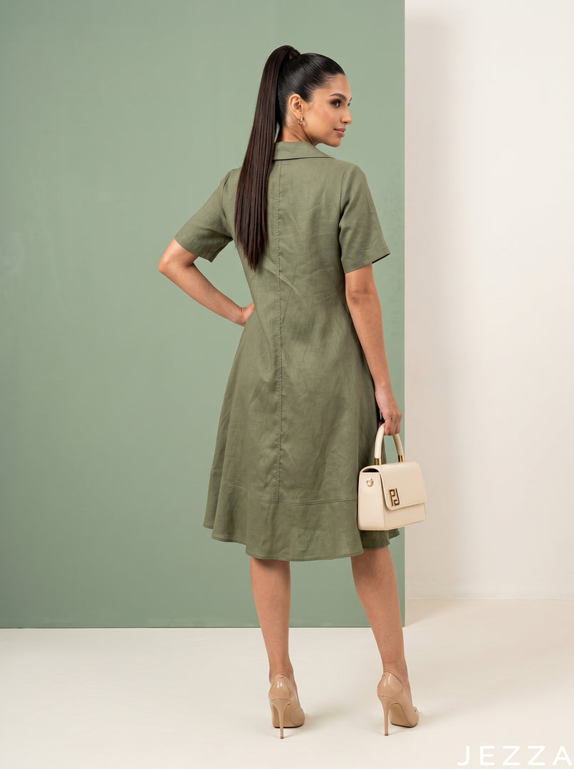 Verdant Daily: Fern Slub Polycotton Dress 82892