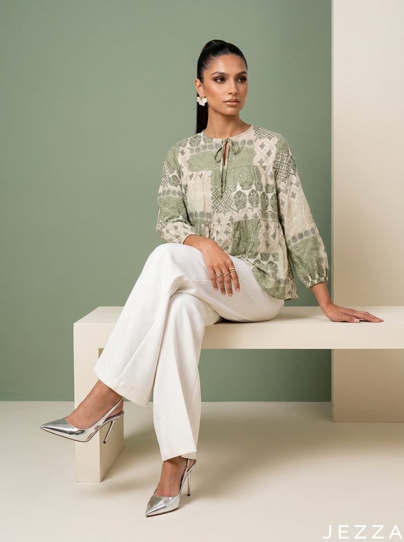 Artisan Patch: Printed Rayon Hip Top 87601