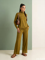 Load image into Gallery viewer, Amber Lounge: Golden Brown Top &amp; Pant Set 81641