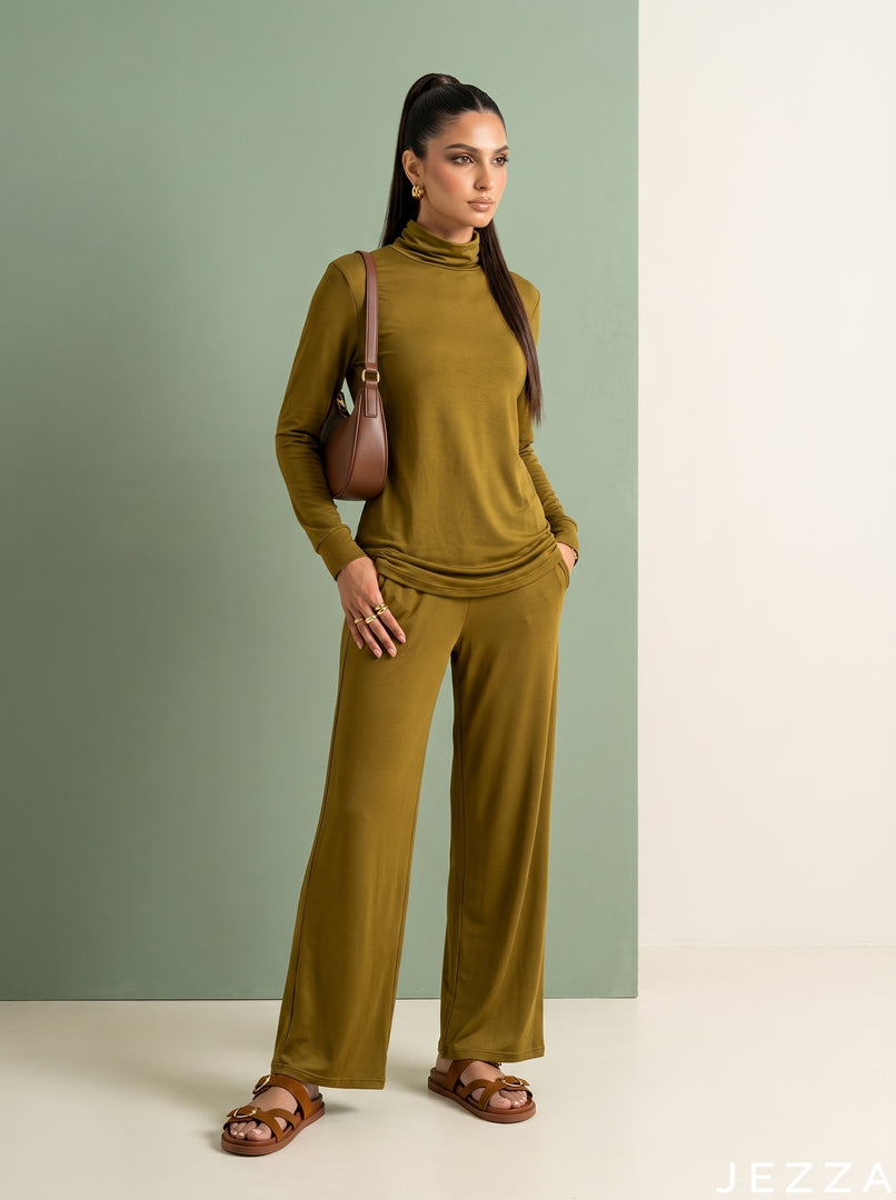 Amber Lounge: Golden Brown Top & Pant Set 81641