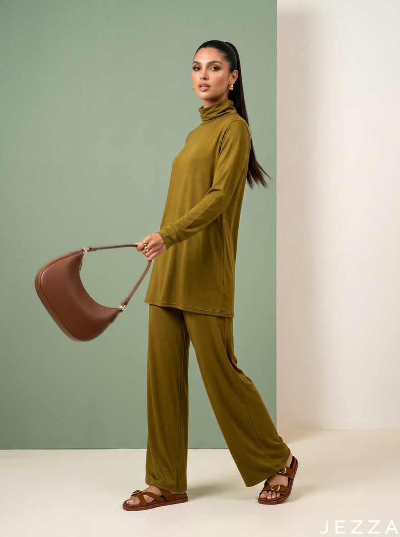 Amber Lounge: Golden Brown Top & Pant Set 81641