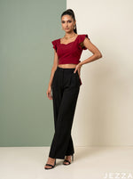 Load image into Gallery viewer, Scarlet Charm: Red Cotton Crop Top 86931