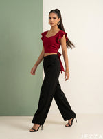 Load image into Gallery viewer, Scarlet Charm: Red Cotton Crop Top 86931