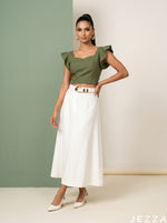Load image into Gallery viewer, Verdant Romance: Fern Cotton Crop Top 86932