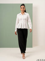 Load image into Gallery viewer, Fresh Canvas: White Slub Polycotton Hip Top 82282