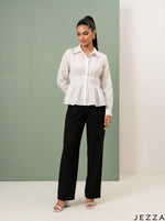 Load image into Gallery viewer, Fresh Canvas: White Slub Polycotton Hip Top 82282