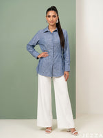 Load image into Gallery viewer, Denim Mist: Light Blue Cotton Top 86951