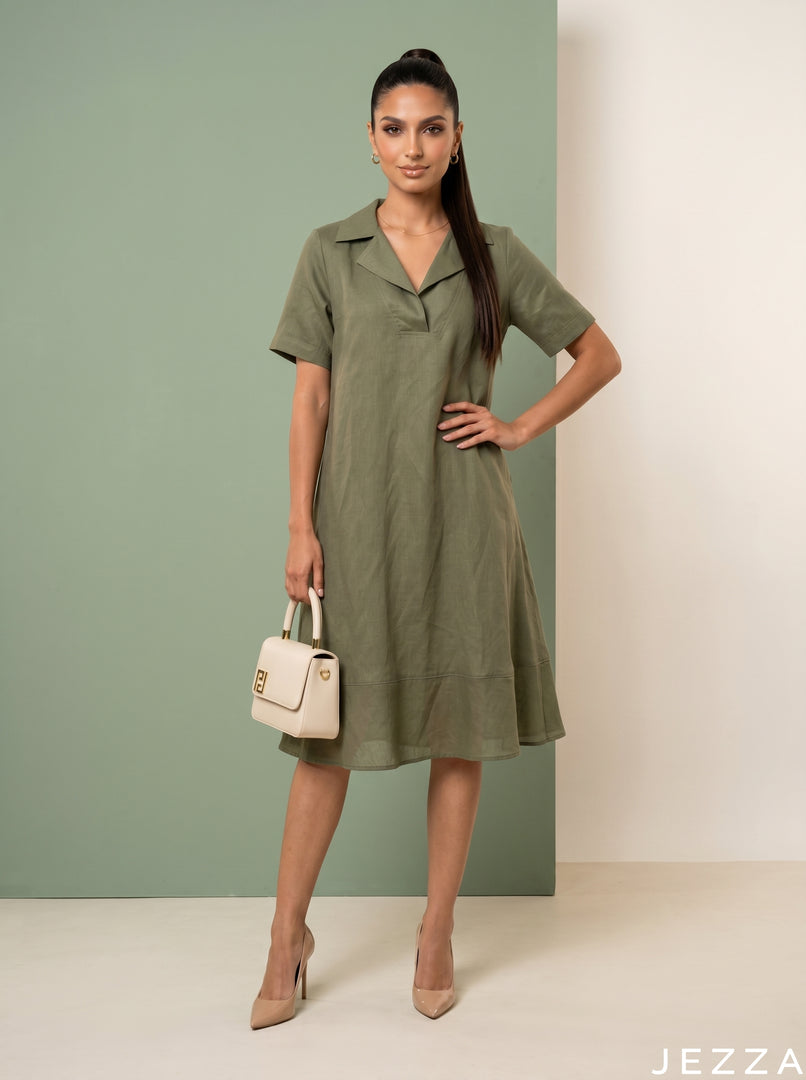 Verdant Daily: Fern Slub Polycotton Dress 82892