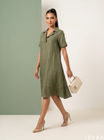 Load image into Gallery viewer, Verdant Daily: Fern Slub Polycotton Dress 82892