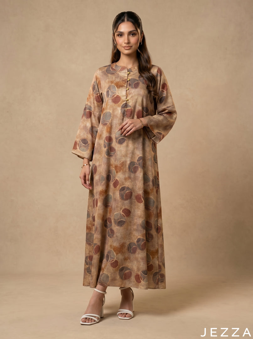 Woven Bloom: Mandarin Collar Dress 83281