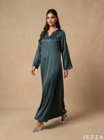 Load image into Gallery viewer, Pine Silk: Satin A-Line Maxi Dress 77932