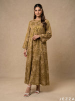 Load image into Gallery viewer, Woven Geometry: Long Sleeve A-Line Dress 83301