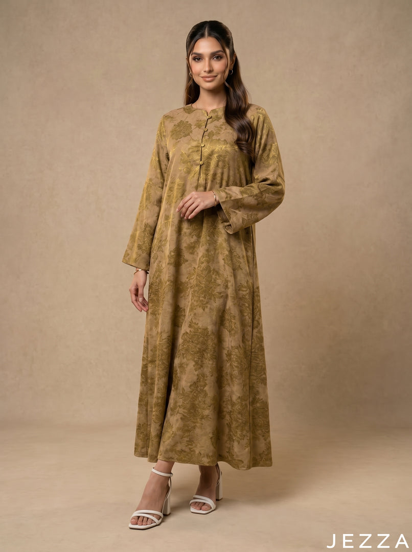 Woven Geometry: Long Sleeve A-Line Dress 83301