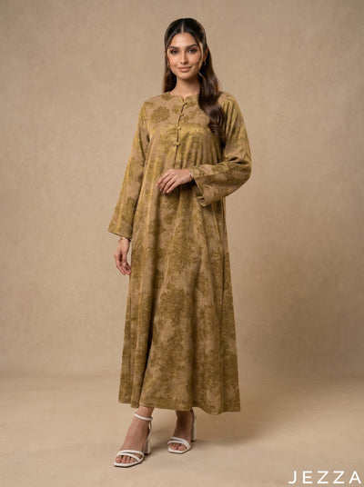 Woven Geometry: Long Sleeve A-Line Dress 83301