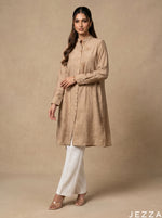 Load image into Gallery viewer, Desert Sand: Mandarin Collar Knee Top 77671