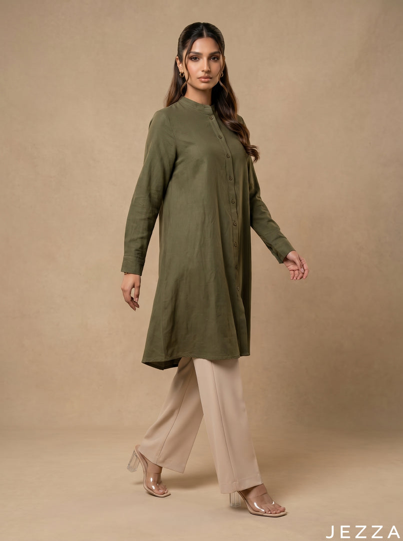 Moss Grove: Mandarin Collar Knee Top 76601