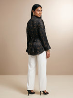 Load image into Gallery viewer, Splatter Luxe: Satin Abstract Hip Top 91781