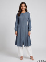 Load image into Gallery viewer, Midnight Ease: Dark Blue Cotton Knee Top 81082