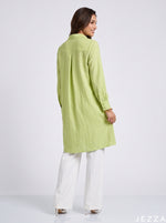 Load image into Gallery viewer, Apple Grove: Light Apple Green Cotton Knee Top 82902