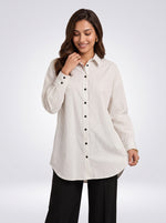 Load image into Gallery viewer, Classic Lines: White Pinstripe Above Knee Top 87521