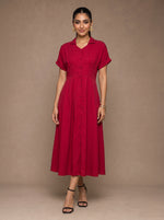 Load image into Gallery viewer, Ruby Collar: Cotton Midi Dress 87701