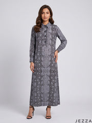 Serpent Elegance: Snake Print A-Line Dress 90461
