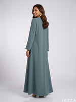 Load image into Gallery viewer, Pine Serenity: Green Polyester A-Line Dress 88402